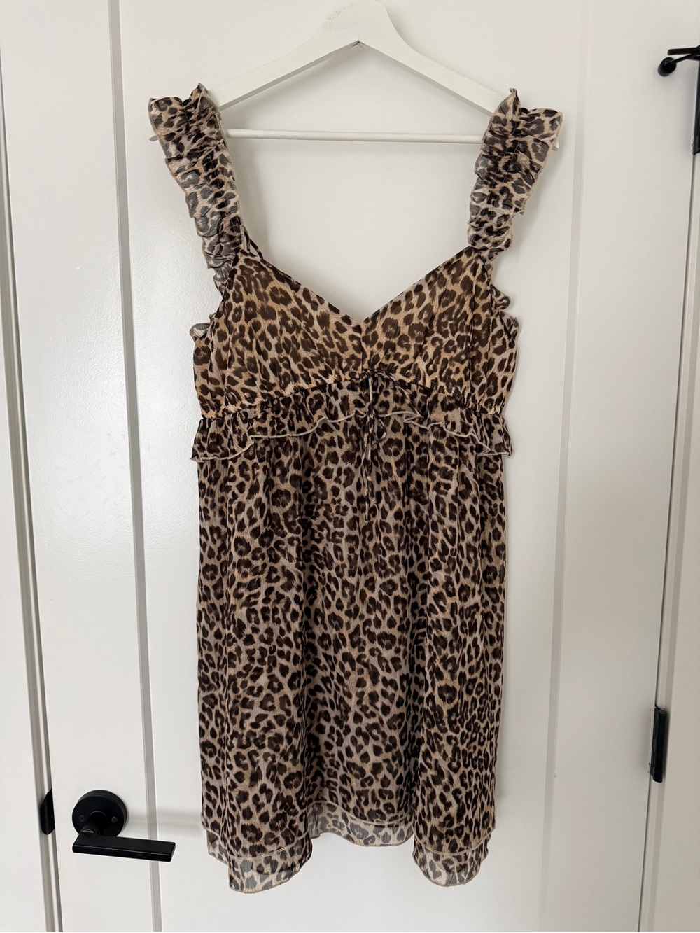 NWT American Eagle Leopard Print Ruffle Dress